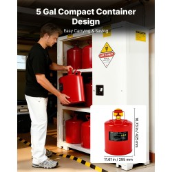 Polttoainekanisteri Tyyppi I hiiliteräs 19 l punainen itsestään sulkeutuva kansi