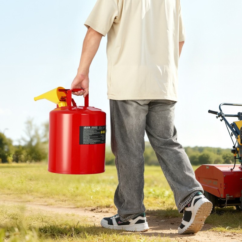 Polttoainekanisteri Tyyppi I hiiliteräs 19 l punainen itsestään sulkeutuva kansi