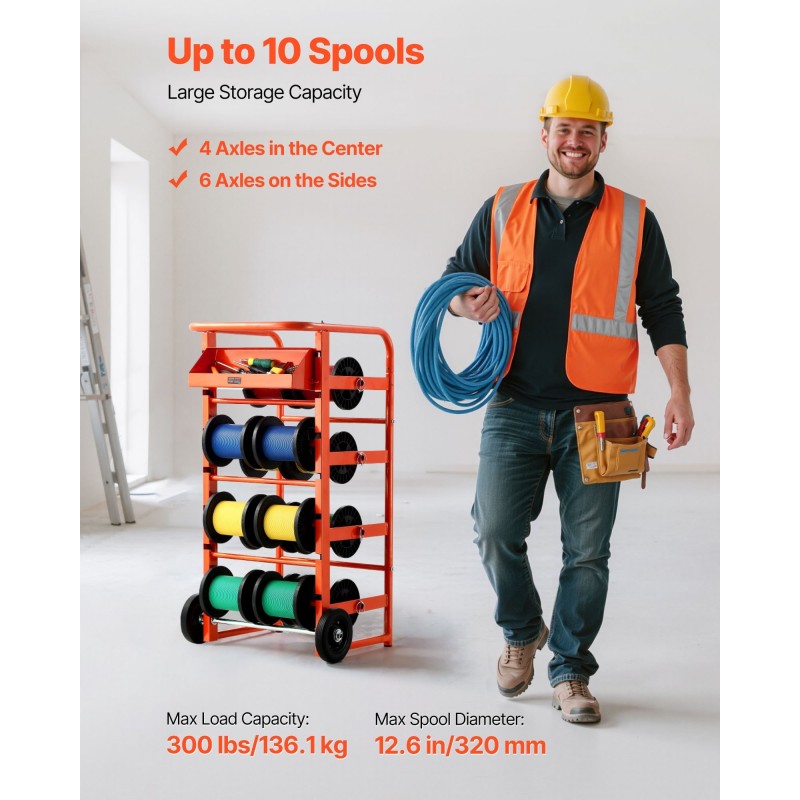 Kaapelikelaateline pulverimaalattu teräsrunko 4 keskimmäistä akselia ja 5–6 sivuakseleita täyskumipyörillä