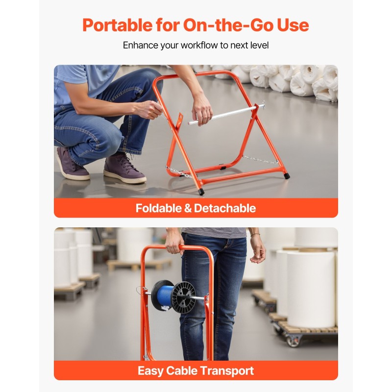 Kaapelikelateline teräsputkinen taittuva sopii 508 mm keloille 45 kg