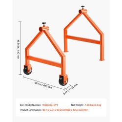 Kaapelikelateline kestävä irrotettava kolmiomainen runko 200 paunan kuormituskyky pyörillä