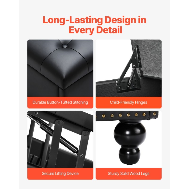 Säilytysrahi neliö 88 cm musta PU-keinonahka sohvapöytä ja lisäistuin