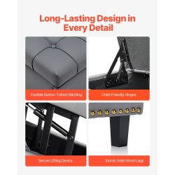 Neliönmuotoinen säilytysrahi 80 cm PU-nahkaverhoilu harmaa säilytystila