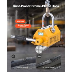 Nostomagneetti neodyyminen 600 kg vetokyky teräslevyille mekaaninen kytkentäkahva