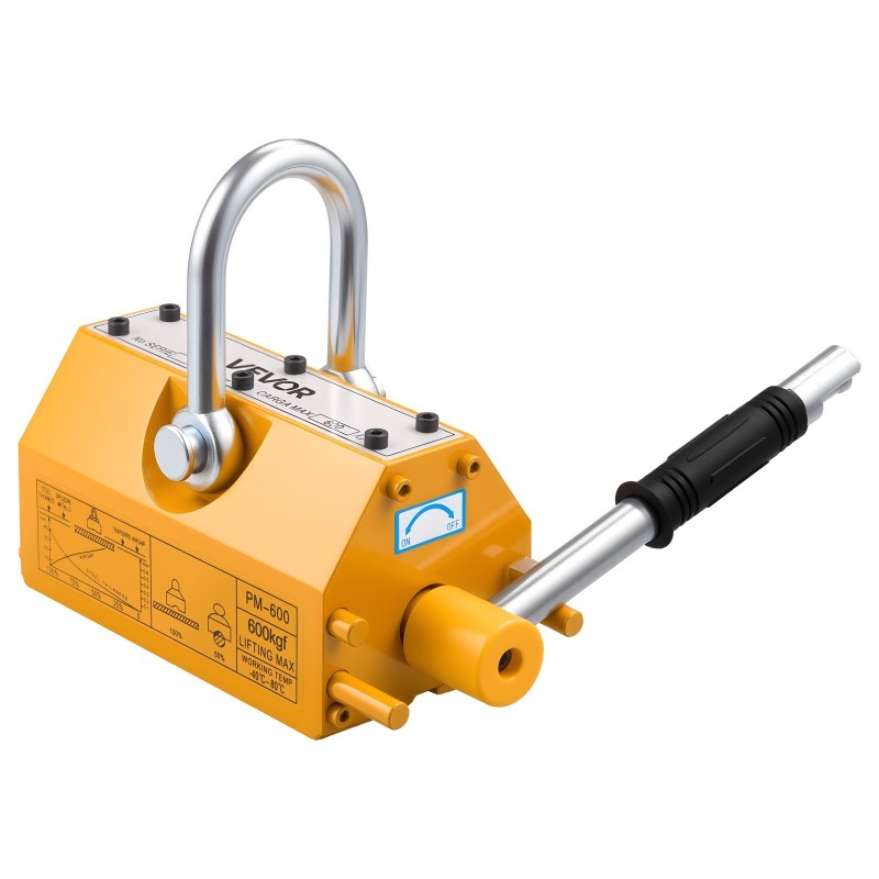 Nostomagneetti neodyyminen 600 kg vetokyky teräslevyille mekaaninen kytkentäkahva