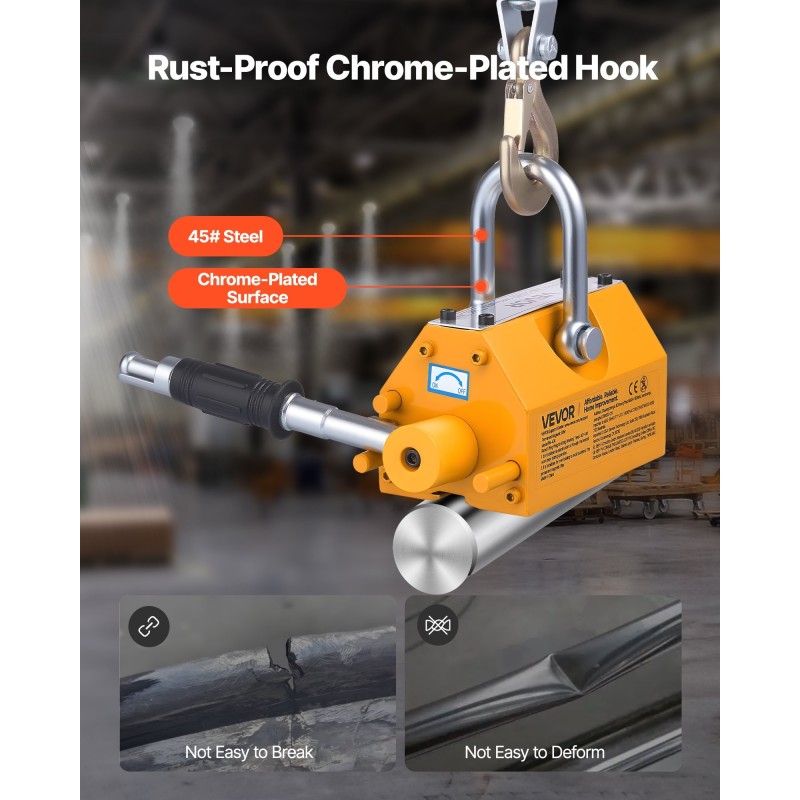 Pysyvä nostomagneetti N42-neodyymi 400 kg Q235-teräs lukittava vapautuskahva