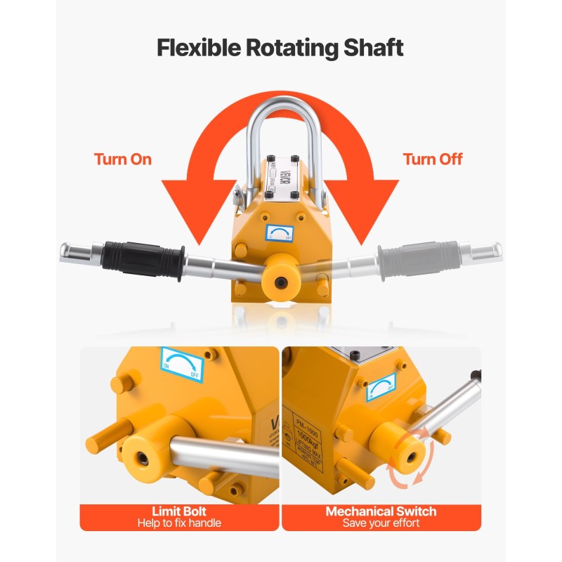 Pysyvä nostomagneetti N42-neodyymi 400 kg Q235-teräs lukittava vapautuskahva