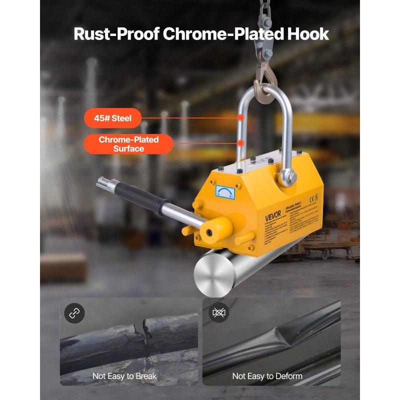 Magneettinostin N42-neodyymimagneetti 1000 kg teräslevyille vapautuskahvalla teräskoukulla