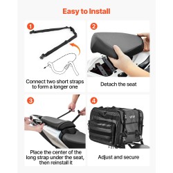 Moottoripyörän takalaukku laajennettava 40–60 litraa polyesteri musta