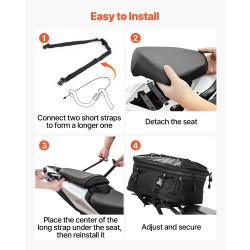 Moottoripyörän takalaukku laajennettava 22–34 l 1680D Oxford-kangas