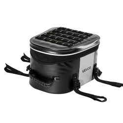 Moottoripyörän takalaukku 28 l 500D PVC verkkokangas vedenpitävällä vetoketjulla säädettävillä soljilla