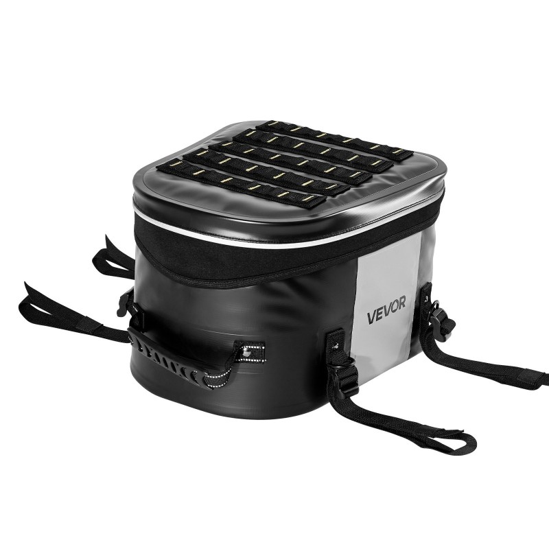 Moottoripyörän takalaukku 28 l 500D PVC verkkokangas vedenpitävällä vetoketjulla säädettävillä soljilla