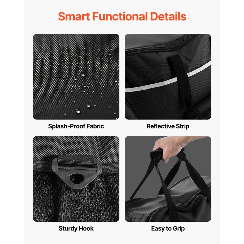 Moottoripyörän sisälaukku 18 litraa korkeatiheyksinen nailon irrotettava olkahihna