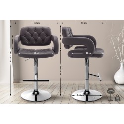 Dublin säädettävä baarijakkara keinonahalla ja käsinojilla