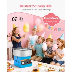 Hattarakone 1000W ruostumaton teräskulho 38 cm sininen kotikäyttöön