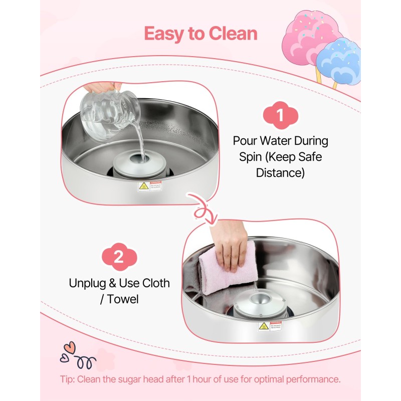 Hattarakone 1000W ruostumaton teräskulho 38 cm sininen kotikäyttöön