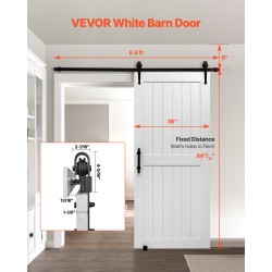 Liukuovi H-muotoinen MDF ja mänty 914 x 2134 mm valkoinen vesitiivis PVC-pinnoite