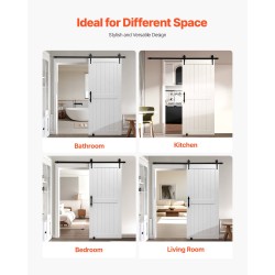 Liukuovi H-muotoinen MDF ja mänty 914 x 2134 mm valkoinen vesitiivis PVC-pinnoite