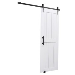 Liukuva talliovi MDF ja mänty 762 x 2134 mm valkoinen H muoto