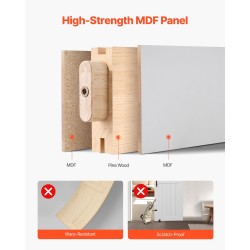 Liukuva talliovi MDF ja mänty 762 x 2134 mm valkoinen H-muoto