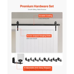 Liukuovi H-mallinen MDF-mänty 1219 x 2134 mm valkoinen vedenpitävä PVC-pinnoite asennussarjalla