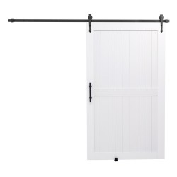 Liukuovi H-mallinen MDF-mänty 1219 x 2134 mm valkoinen vedenpitävä PVC-pinnoite asennussarjalla
