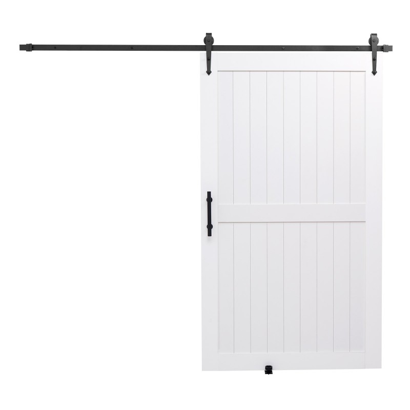 Liukuovi H-mallinen MDF-mänty 1219 x 2134 mm valkoinen vedenpitävä PVC-pinnoite asennussarjalla