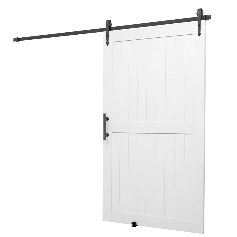 Liukuovi H-mallinen MDF-mänty 1219 x 2134 mm valkoinen vedenpitävä PVC-pinnoite asennussarjalla