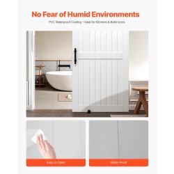 Liukuva ladonovi MDF ja mänty 1067 x 2134 mm valkoinen vedenpitävä PVC-pinnoite