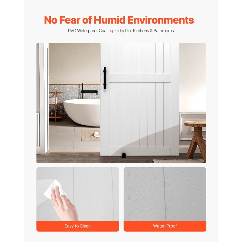 Liukuva ladonovi MDF ja mänty 1067 x 2134 mm valkoinen vedenpitävä PVC-pinnoite