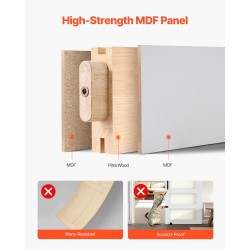 Liukuva ladonovi MDF ja lasi 914 mm leveä 2134 mm korkea valkoinen