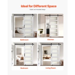 Liukuva ladonovi MDF ja lasi 914 mm leveä 2134 mm korkea valkoinen