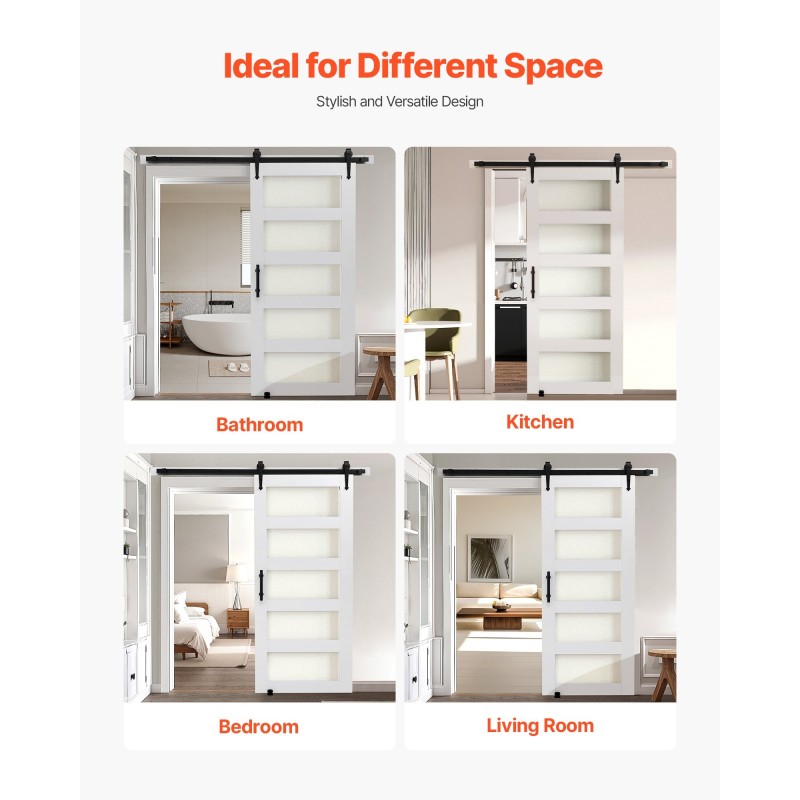 Liukuva ladonovi MDF ja lasi 914 mm leveä 2134 mm korkea valkoinen