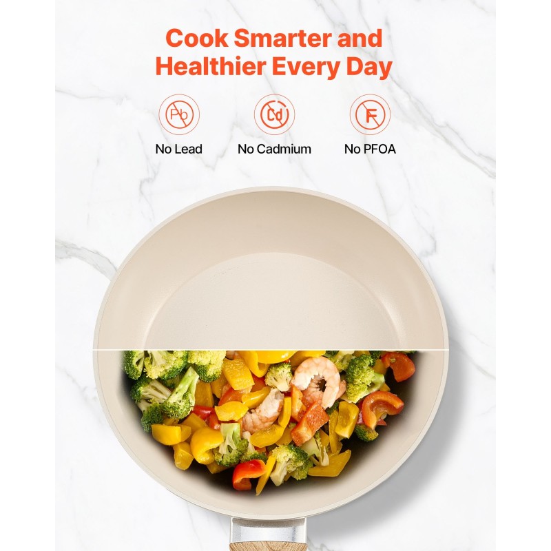 3-osainen alumiininen paistinpannisetti keraamisella pinnoitteella sopii induktio-, kaasu- ja sähköliesille