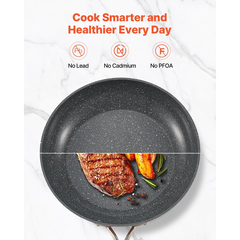 Paistinpannusetti 3 osaa alumiinirunkoinen keraaminen pinnoite induktioyhteensopiva 200 270 300 mm