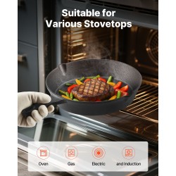 Paistinpannusetti valurautaiset esimaustetut 3 kpl halkaisijat 160 220 265 mm uuniin induktiolle