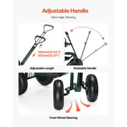 Puutarhatuoli pyörillä teräsrunko korkeussäädettävä kääntyvä pehmustettu istuin