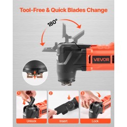 Akkukäyttöinen värähtelevä monitoimityökalu 20V 2,0Ah kuusi nopeustasoa 12 tarviketta