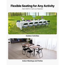 Kokoontaitettavat pehmustetut keinonahkatuolit metallirunkoiset mustat 4 kpl