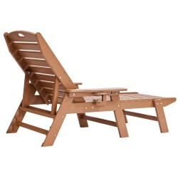 Ulkolepotuoli HDPE muovinen säädettävä 6 asentoa 183 cm pitkä 181 kg kantavuus