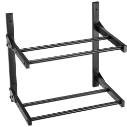 Seinäkiinnitteinen 3D filamenttiteline hiiliteräs jauhemaalattu 2 kerroksinen musta pyörällisillä pidikkeillä