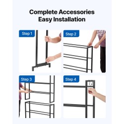 3D-tulostusfilamenttien säilytyshylly 7-tasoinen hiiliteräs musta korkeus 1650 mm
