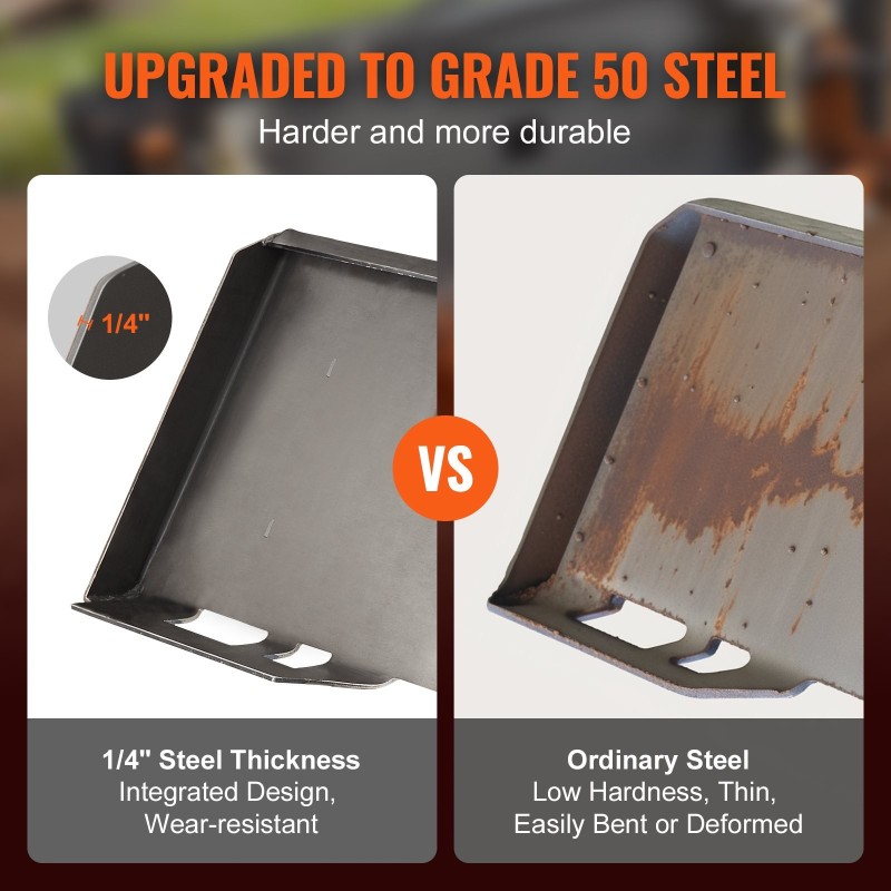 Liukuohjatun kuormaajan kiinnityslevy 1/4-tuuman paksu luokan 50 teräs 2,28-tuumaisella vastaanottimella