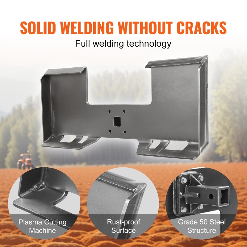 Kuormaajakoneen kiinnityslevy luokan 50 terästä 45 tuuman sisäleveydelle 2,28 tuuman vastaanottimella