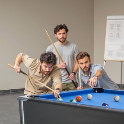 Biljardipöytä 213 cm MDF-runko PVC-viimeistely säädettävät jalat pelisetti mukana