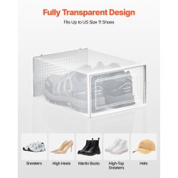 Pinottavat läpinäkyvät kenkälaatikot muovia US-koko 11 asti 12 kpl valkoinen kehys