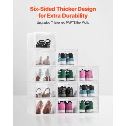 Kengänlaatikot läpinäkyvät muoviset pinottavat 12 kpl magneettiovella