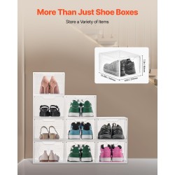 Kenkälaatikot PP/PET-muoviset läpinäkyvät pinottavat yhdeksän kappaletta magneettisella ovella