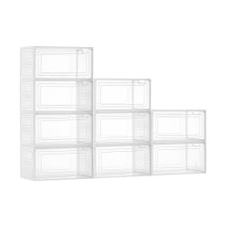 Kenkälaatikot PP/PET-muoviset läpinäkyvät pinottavat yhdeksän kappaletta magneettisella ovella