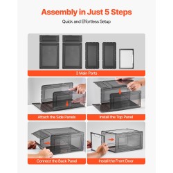 Muoviset pinottavat kengänlaatikot 6 kappaleen paketti läpikuultavat magneettisilla ovilla sopii kokoon 13